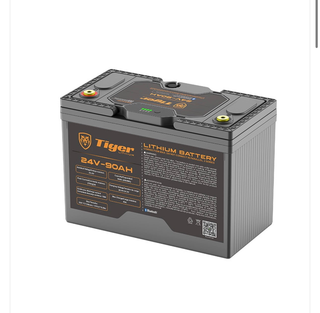Batería de ciclo profundo de 24 V y 90 Ah