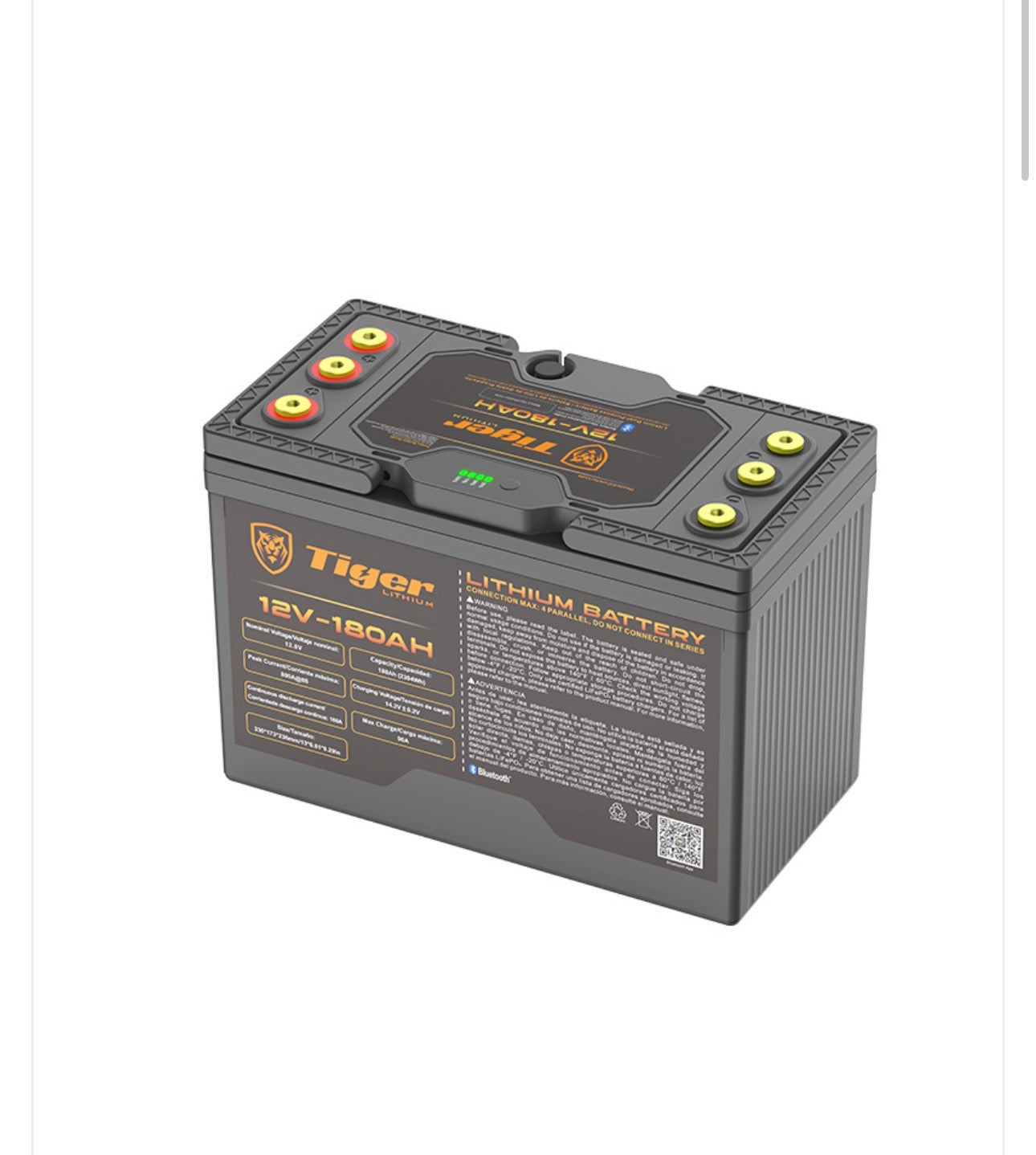 Batería de arranque de 12.8V y 180Ah